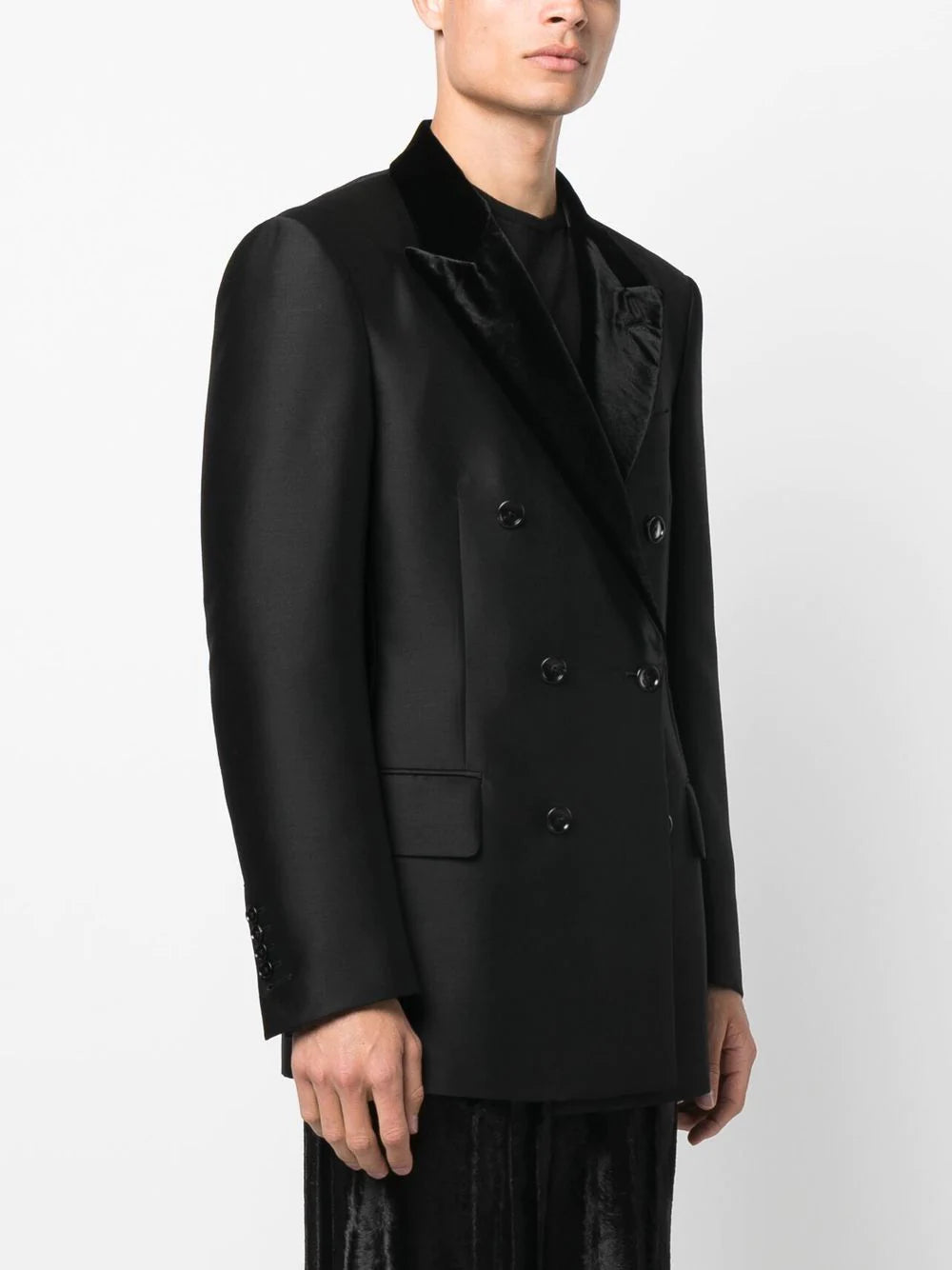 TOM FORD  velvet lapels double-breasted blazer
