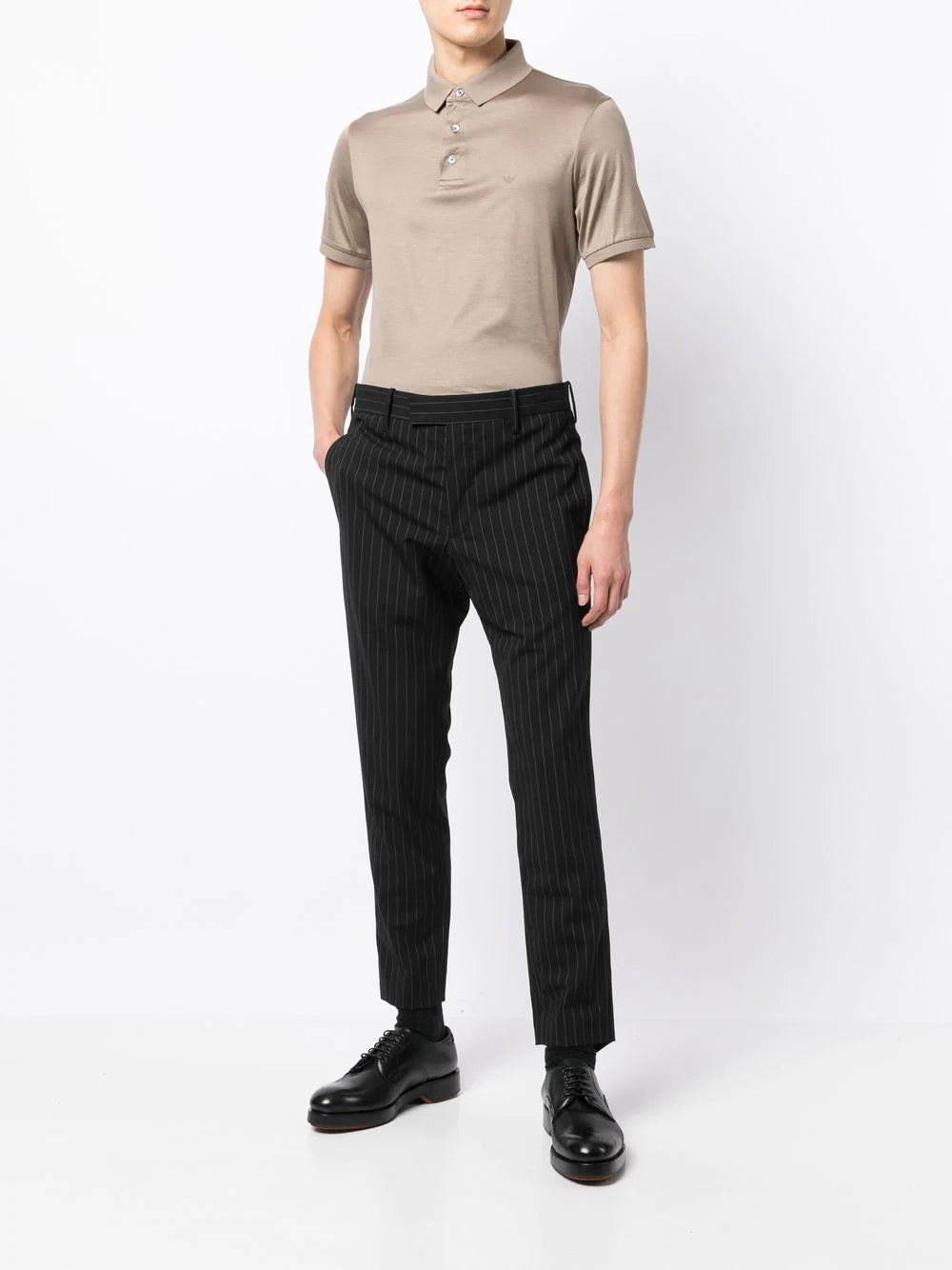 Emporio Armani logo-embroidered cotton polo shirt