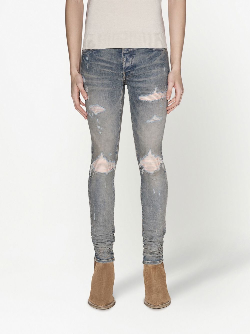 Amiri Ultra Suede low-rise skinny jeans