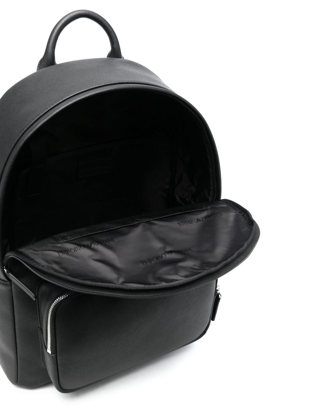 Emporio Armani logo-print leather backpack