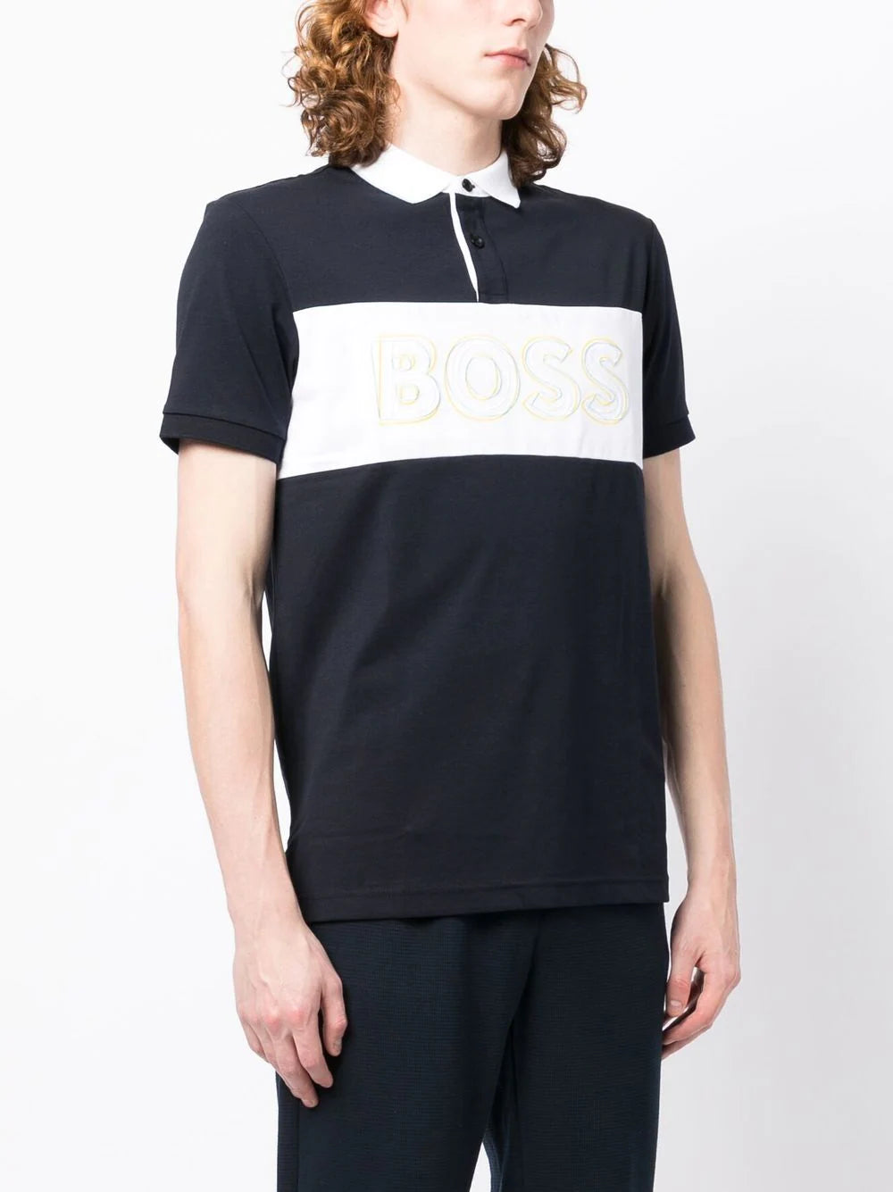 BOSS  logo-print short-sleeved polo shirt