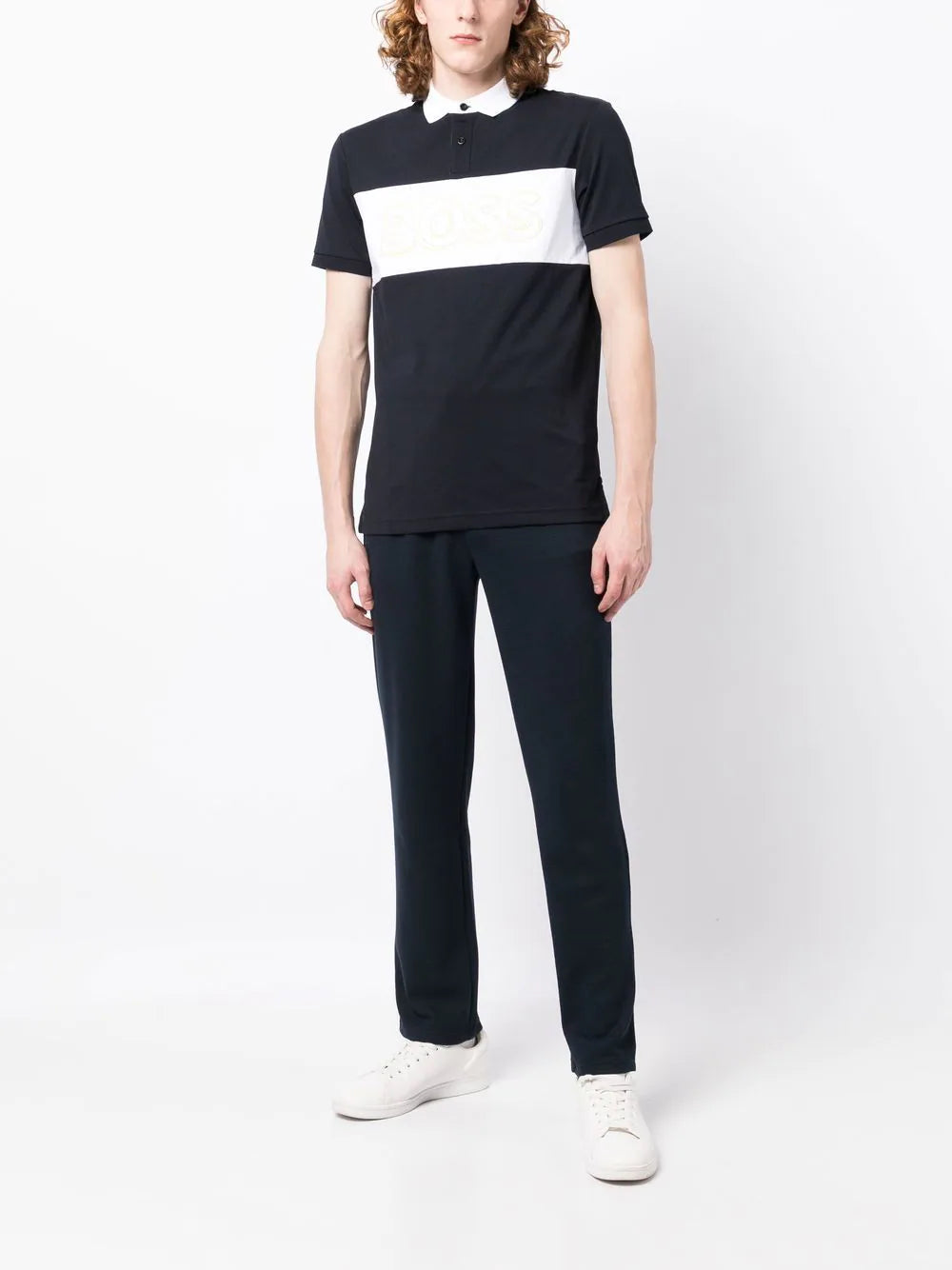 BOSS  logo-print short-sleeved polo shirt