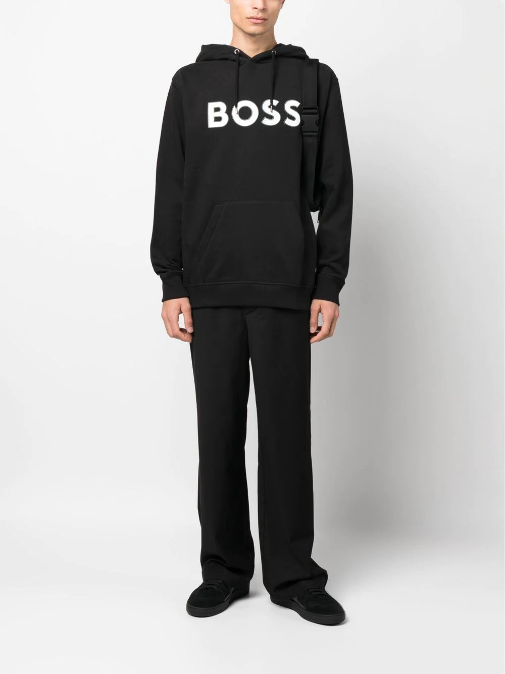 BOSS stripe-detail crew-neck sweatshirt