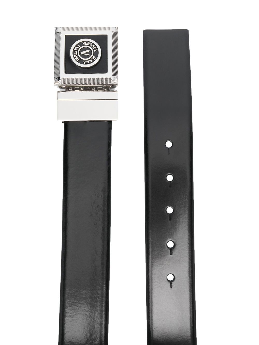 Versace logo-buckle leather belt