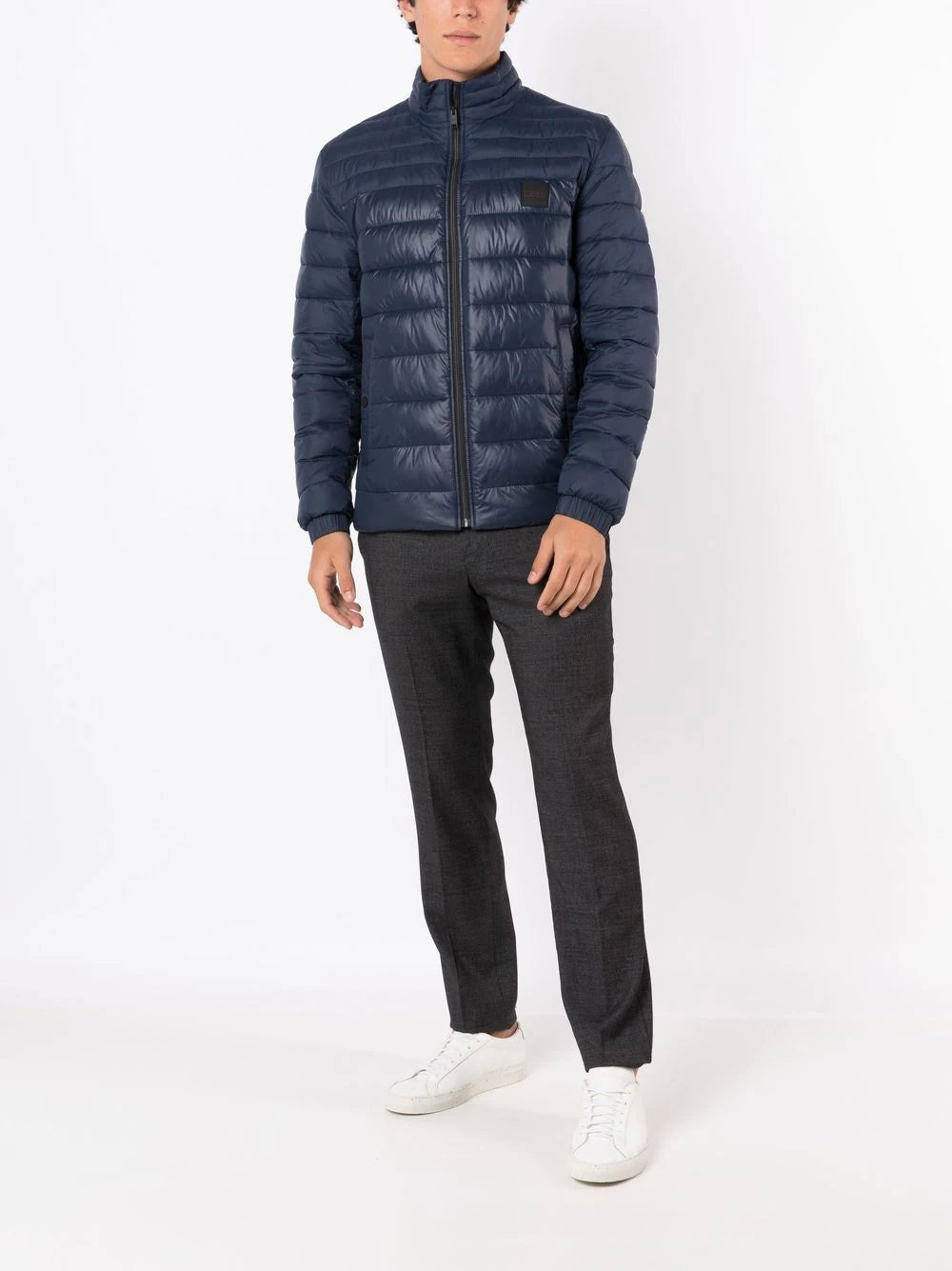 BOSS  padded logo-patch detail jacket