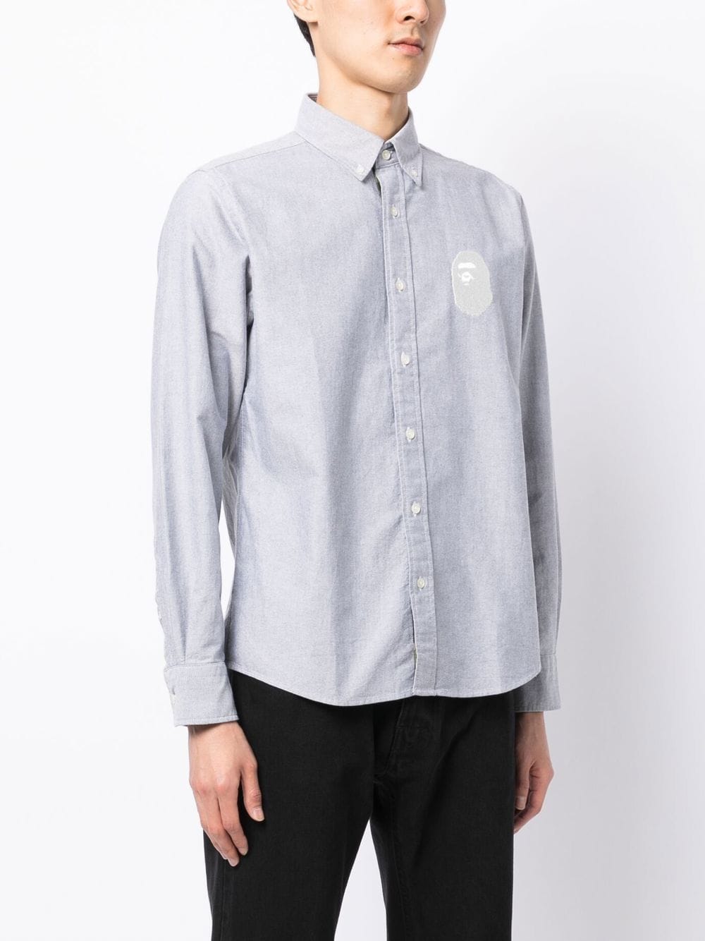 A BATHING APE® logo-print button-down shirt