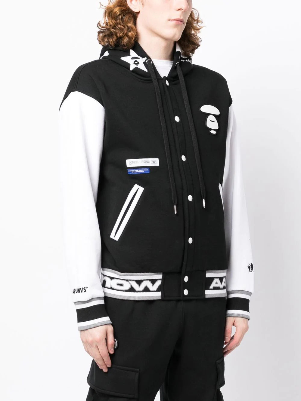 AAPE BY *A BATHING APE® logo-print hooded varsity jacket