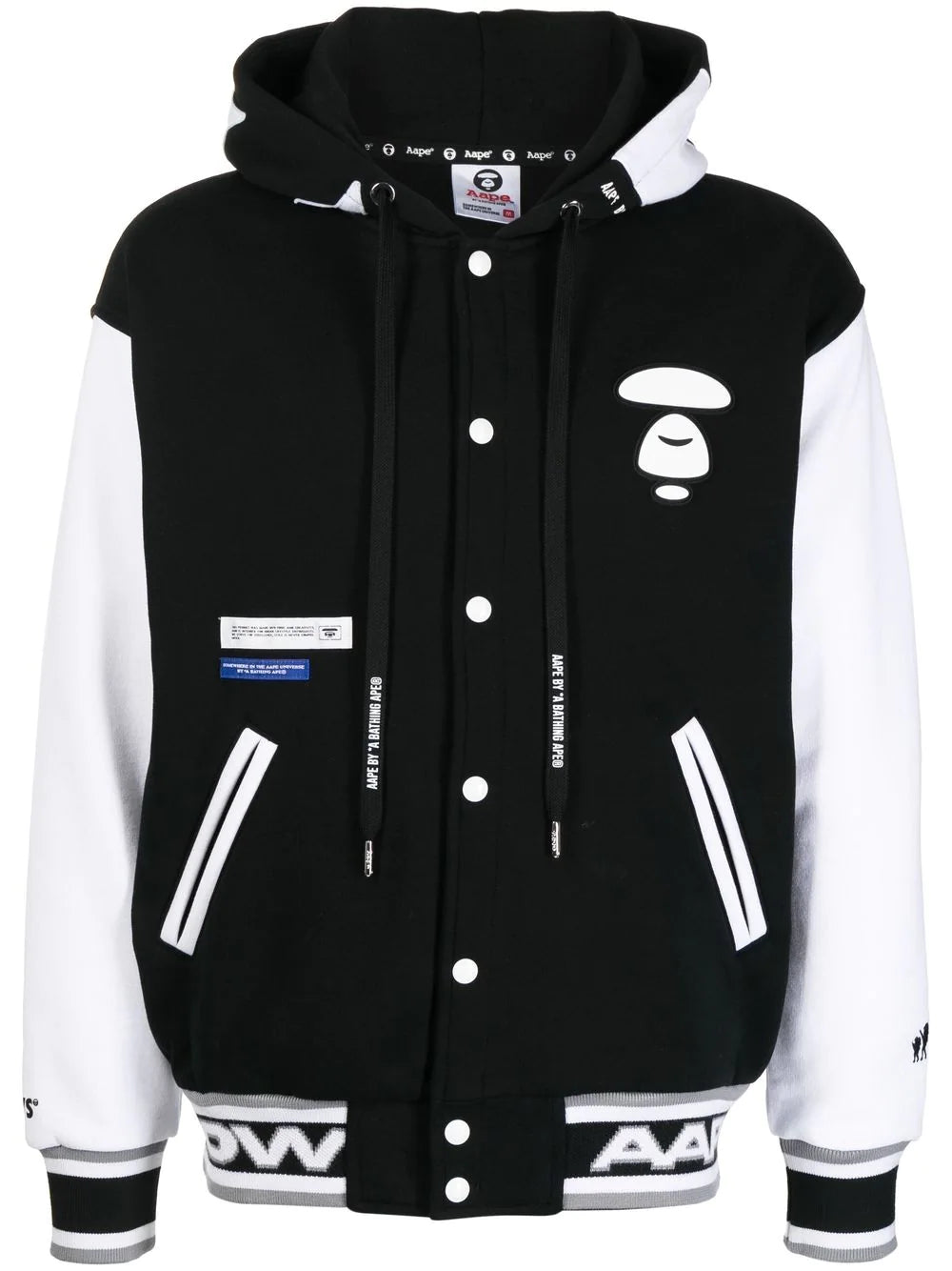 AAPE BY *A BATHING APE®  logo-print hooded varsity jacket