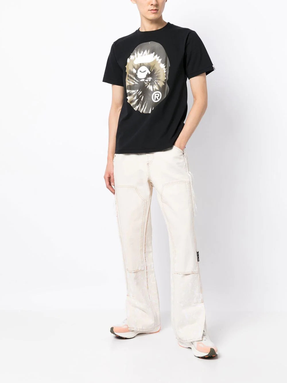 A BATHING APE® logo-print tie-dye T-shirt