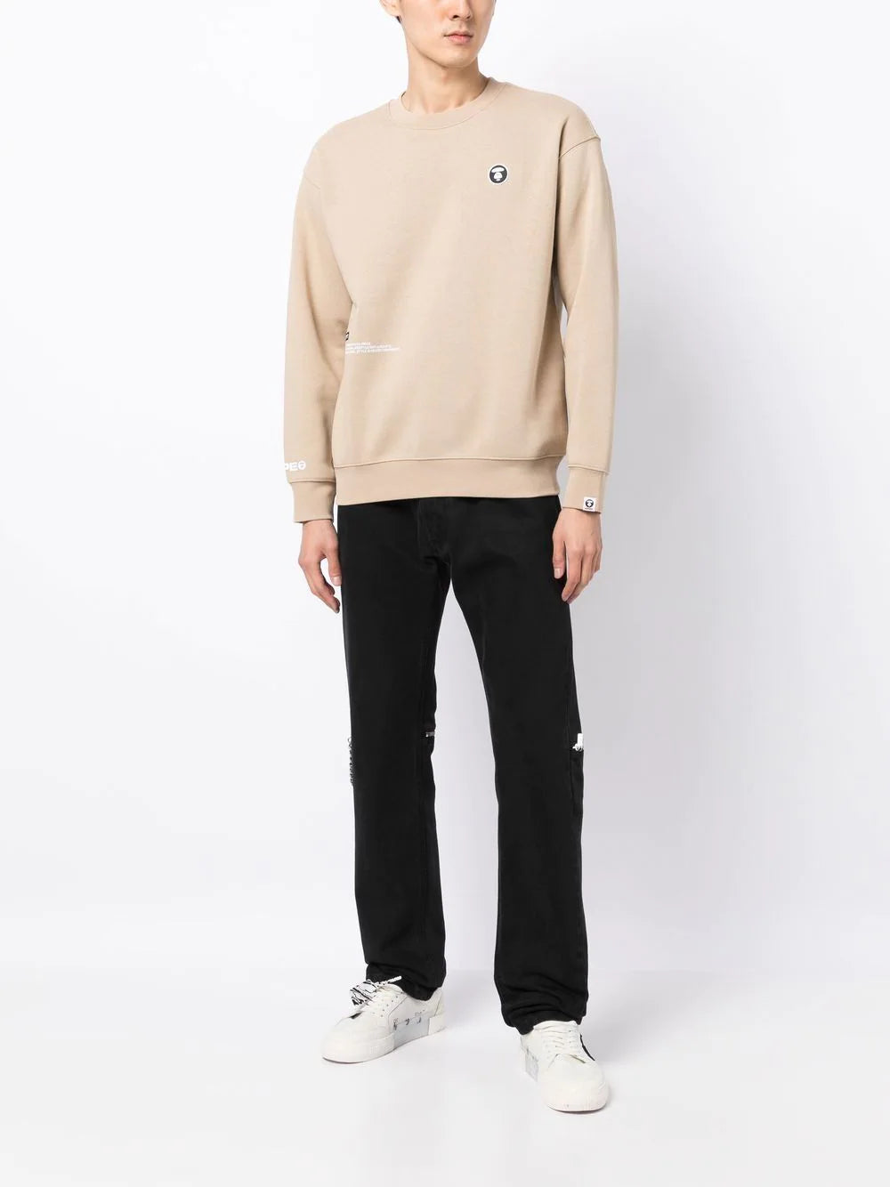 AAPE BY *A BATHING APE® logo-patch cotton-blend sweatshirt