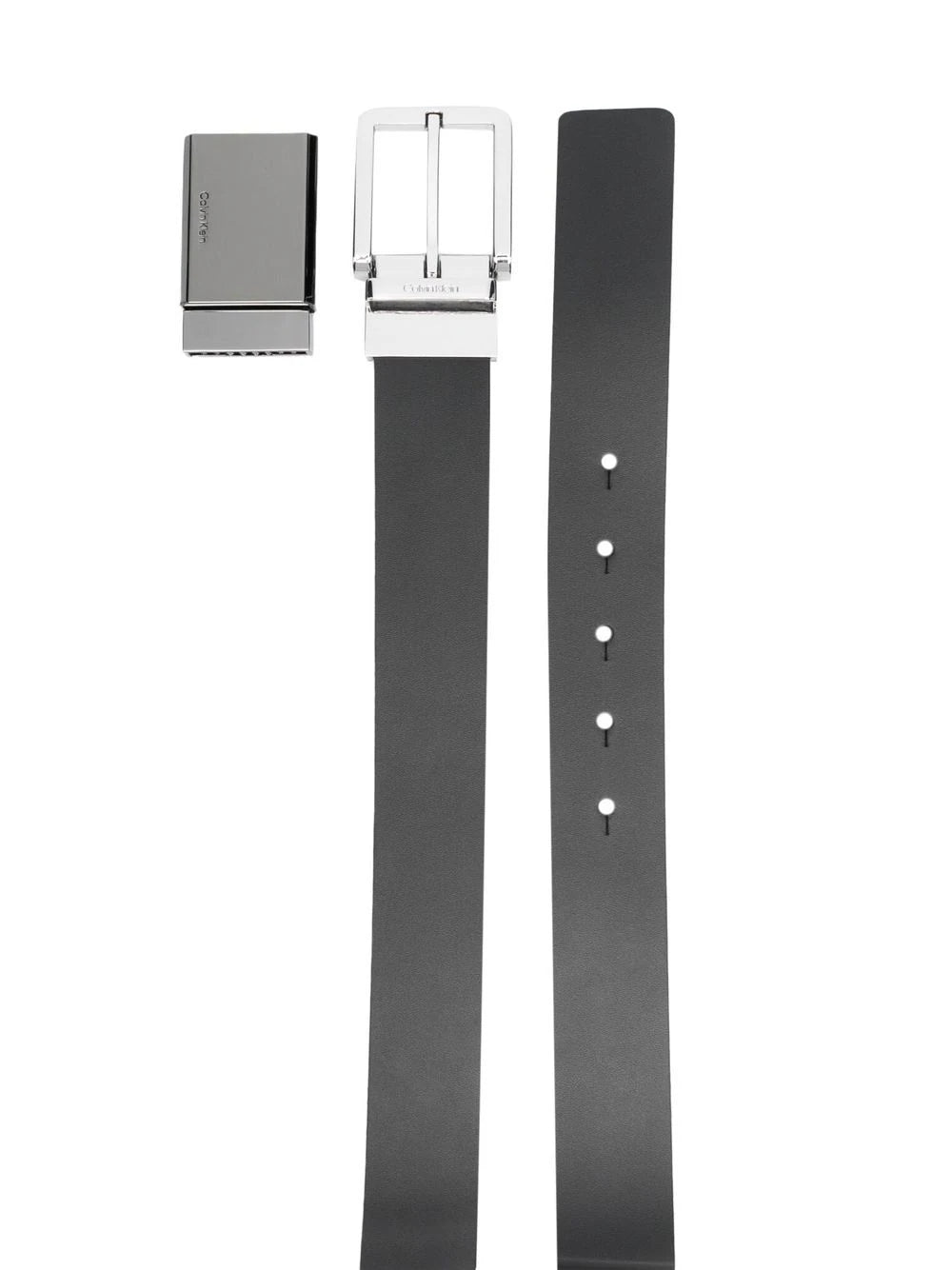 Calvin Klein  two-buckle leather belt