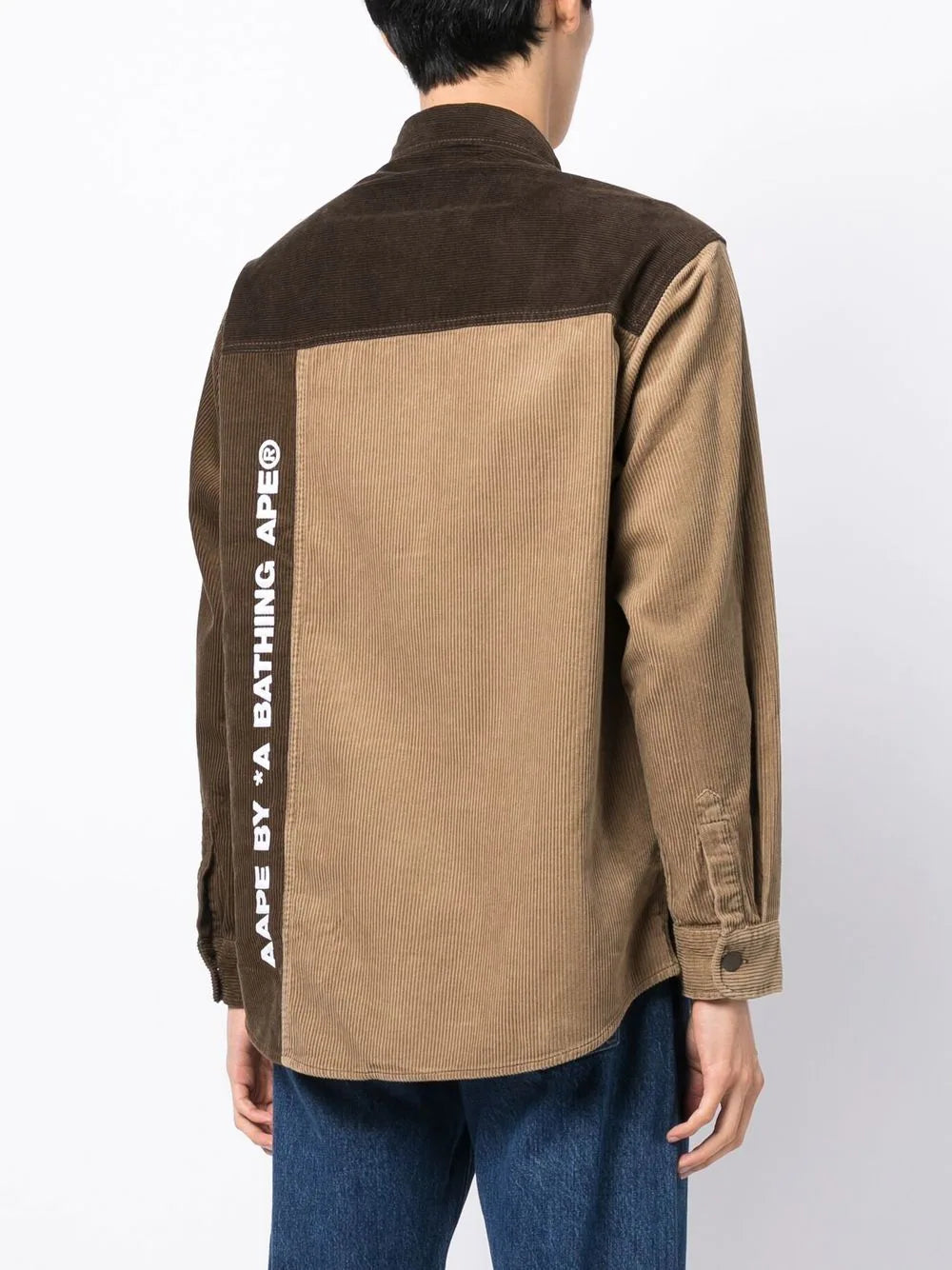 AAPE BY *A BATHING APE®  patchwork corduroy shirt