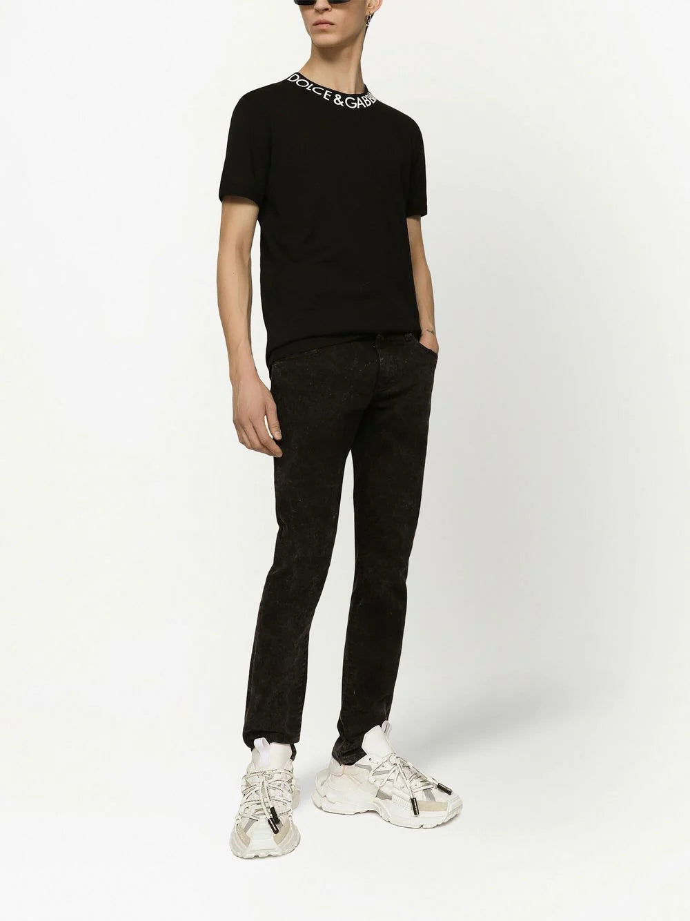 Dolce & gabbana slim-fit faded denim jeans