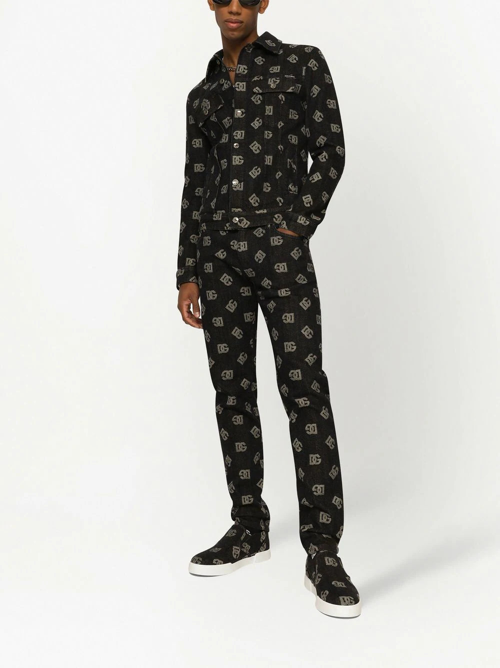 Dolce & gabbana  logo-jacquard straight-leg jeans