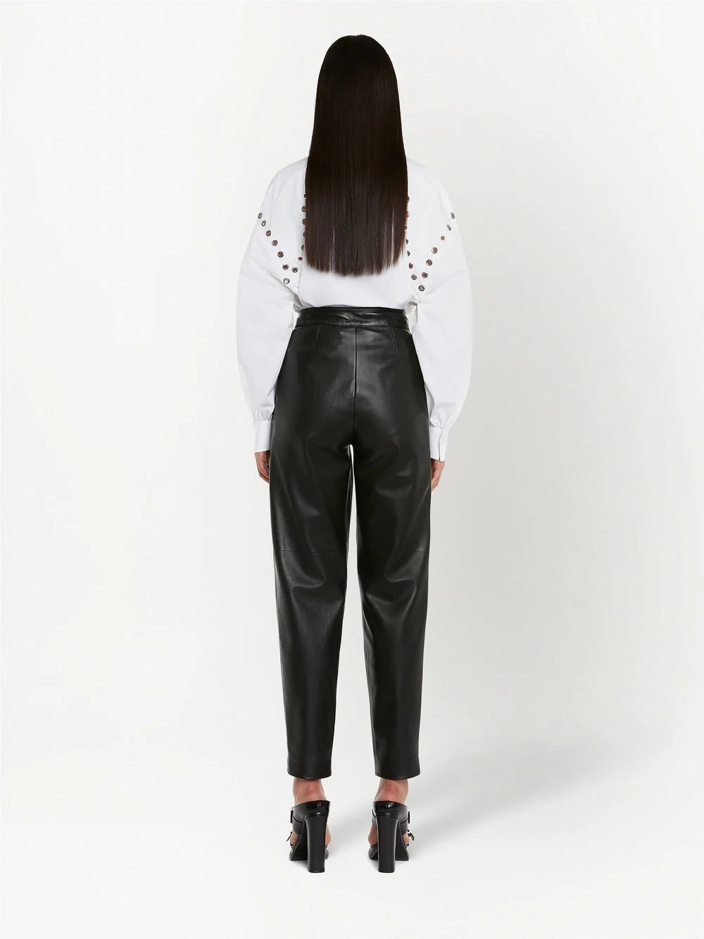 Alexander McQueen  organic-cotton eyelet-detail shirt
