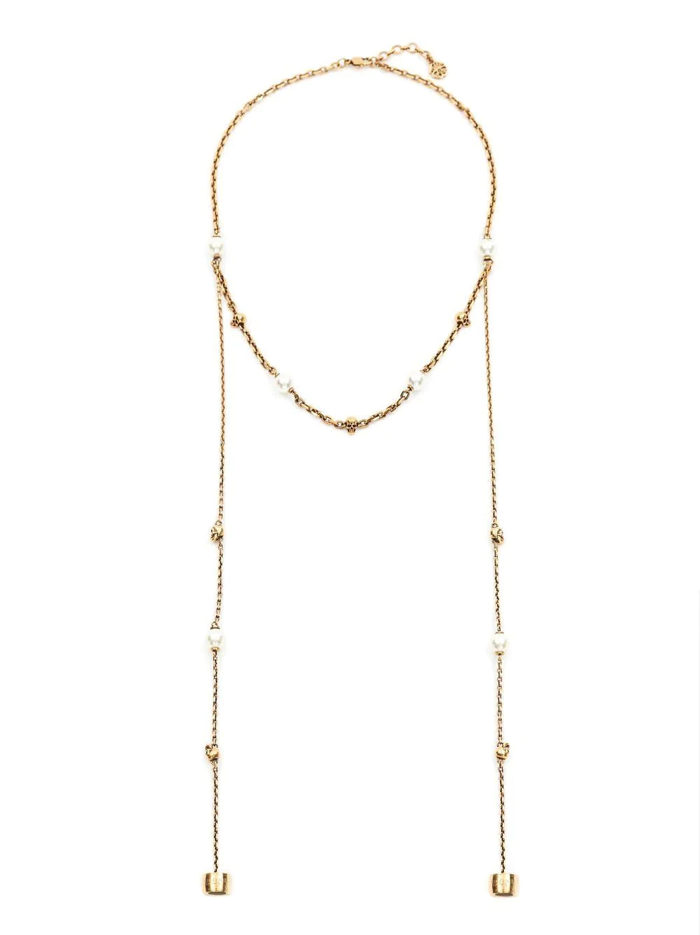 Alexander McQueen  faux pearl skull AirPods necklace