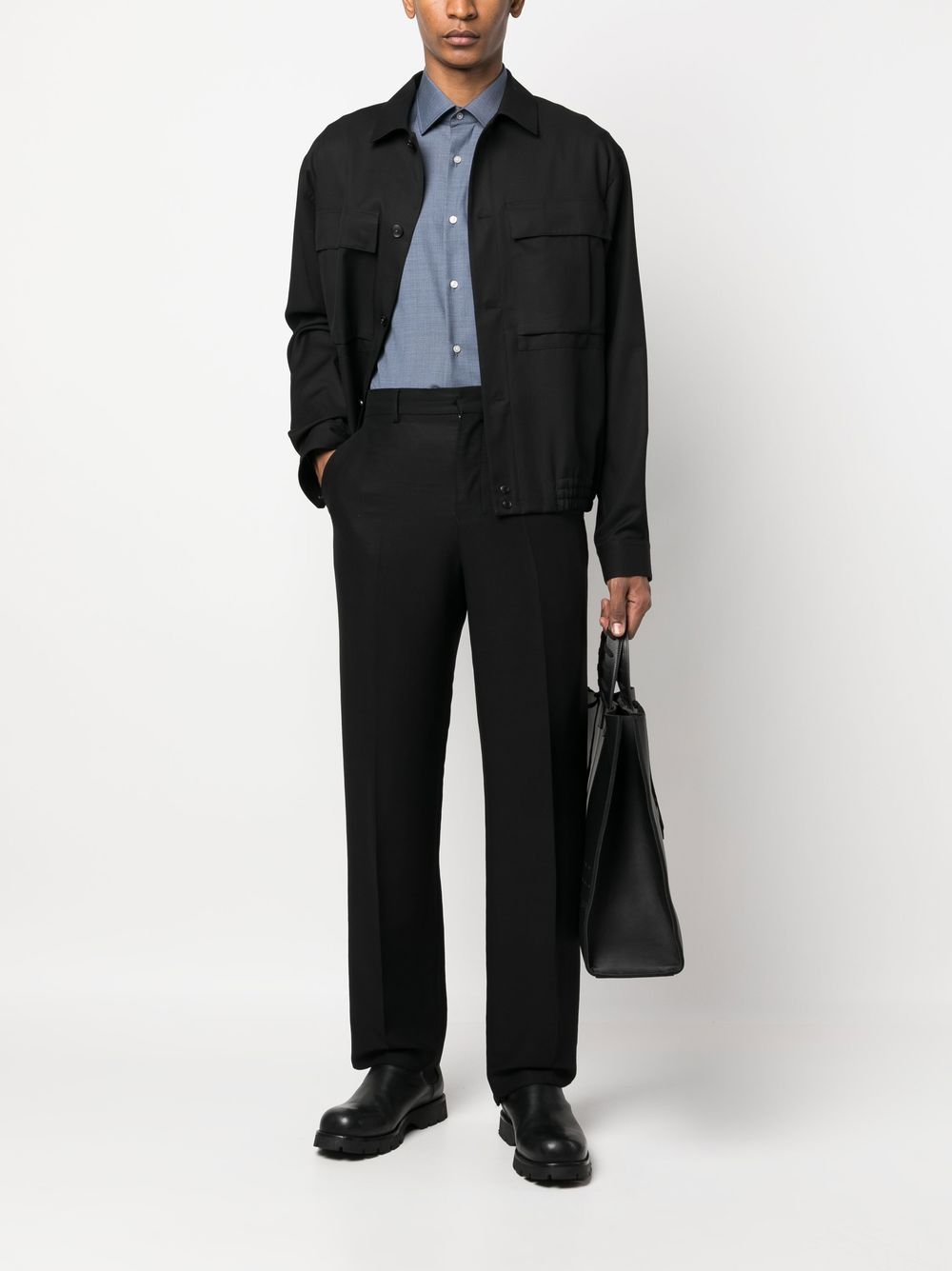 BOSS long-sleeved wool shirt