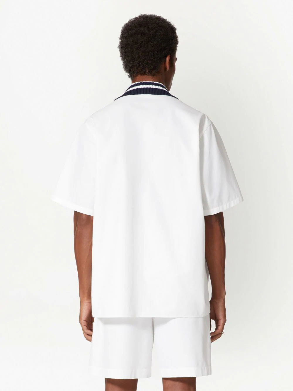 Valentino logo-patch cotton bowling shirt