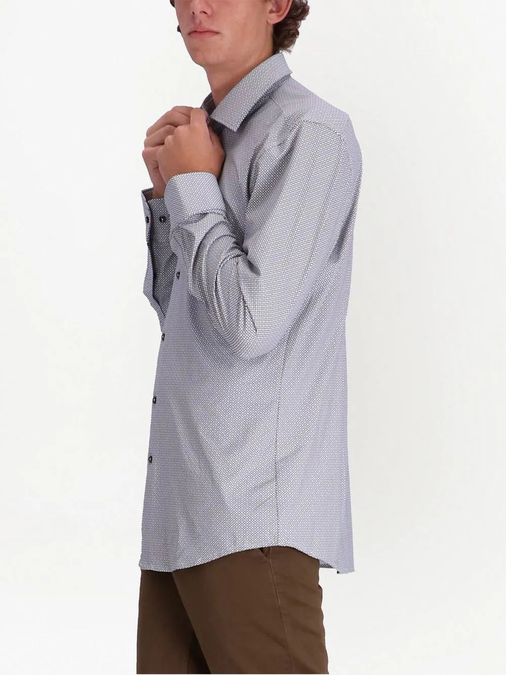 Boss geometric-print button-up shirt