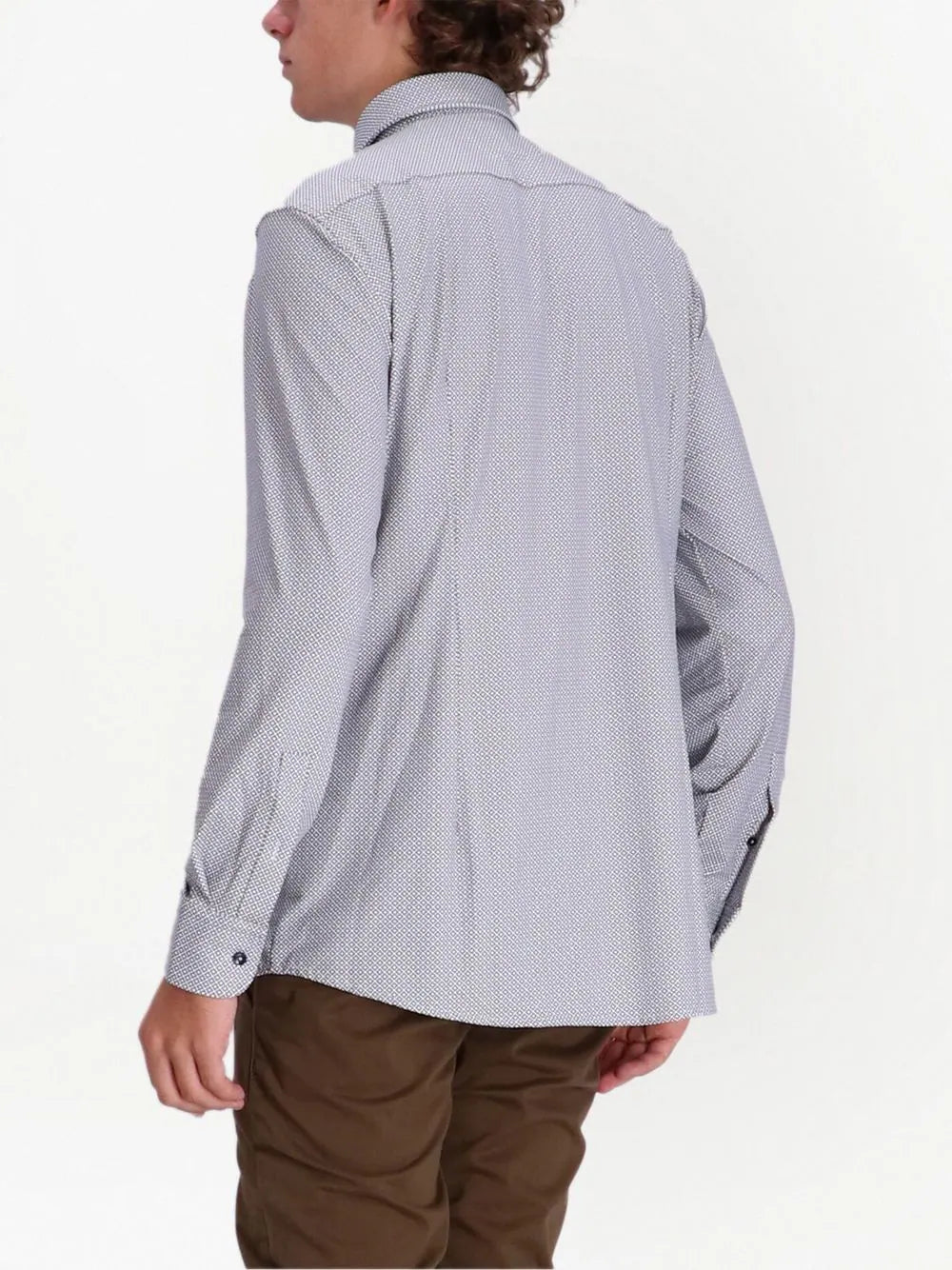 Boss geometric-print button-up shirt