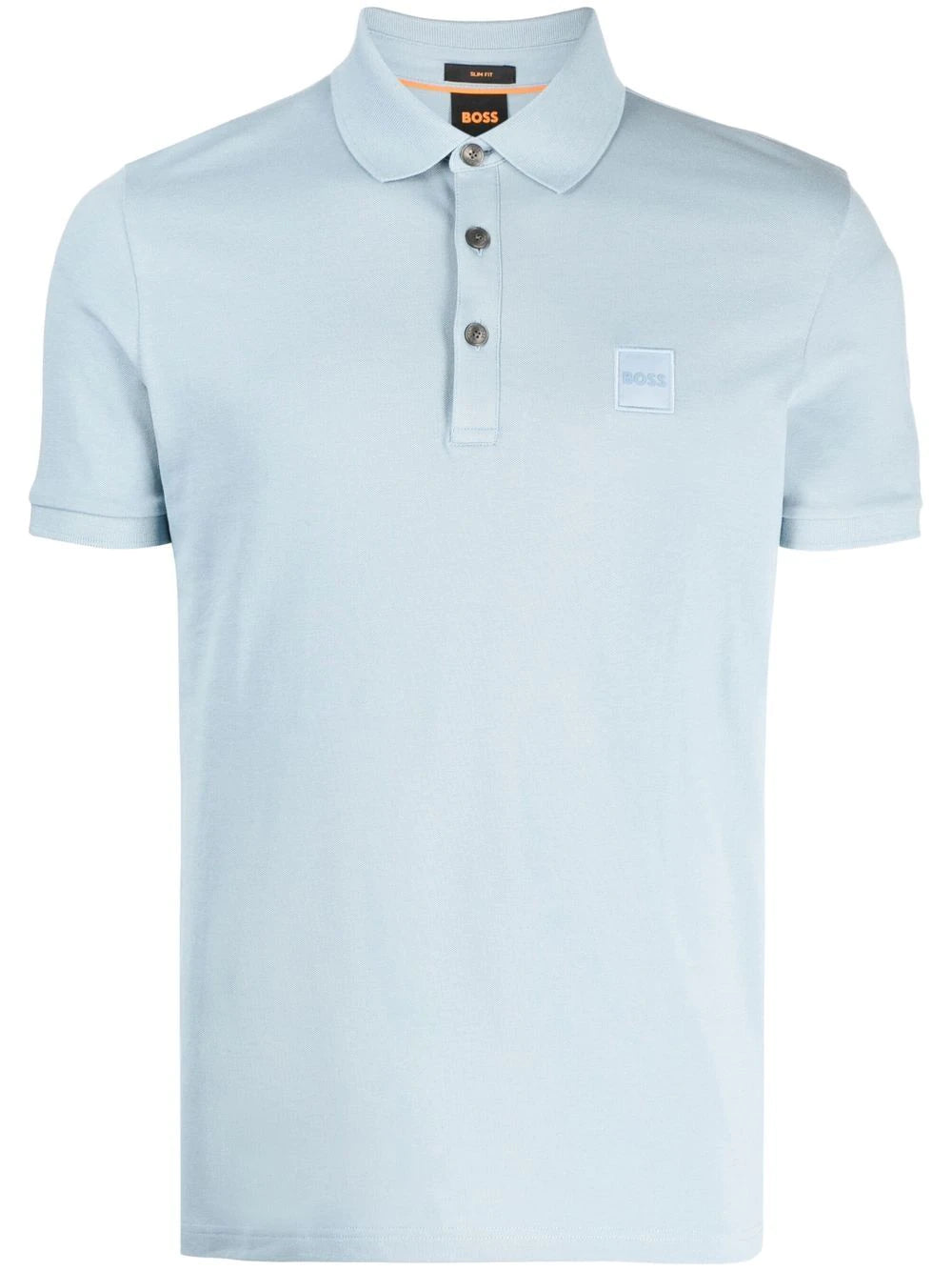 Boss logo-patch cotton polo shirt
