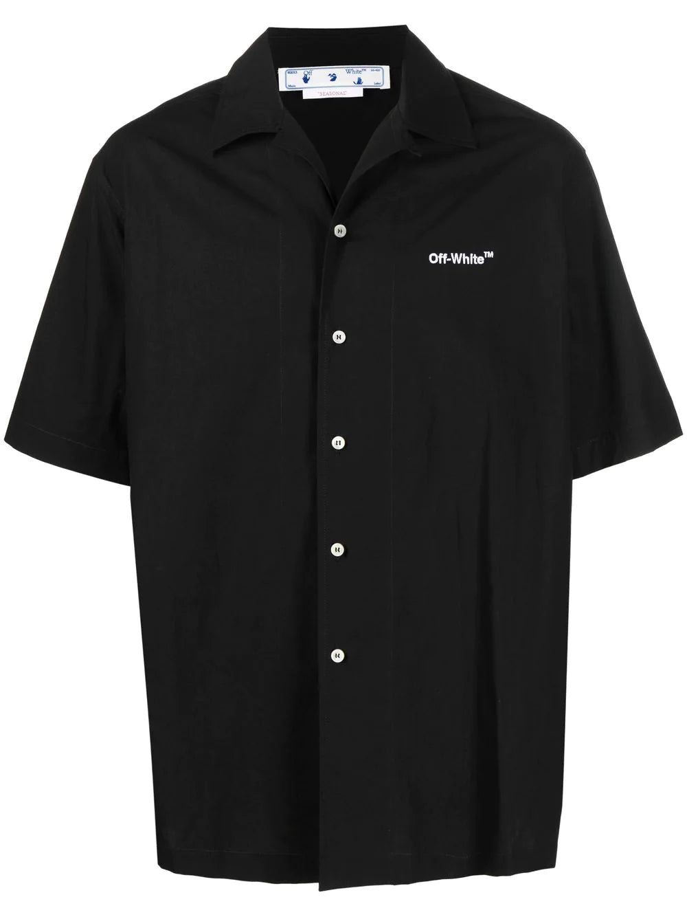 Off-white embroidered-logo cotton shirt