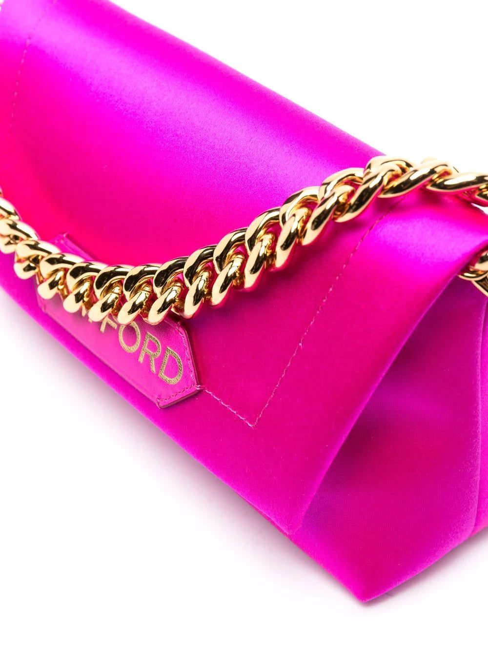 Tom Ford logo-patch chain-link clutch