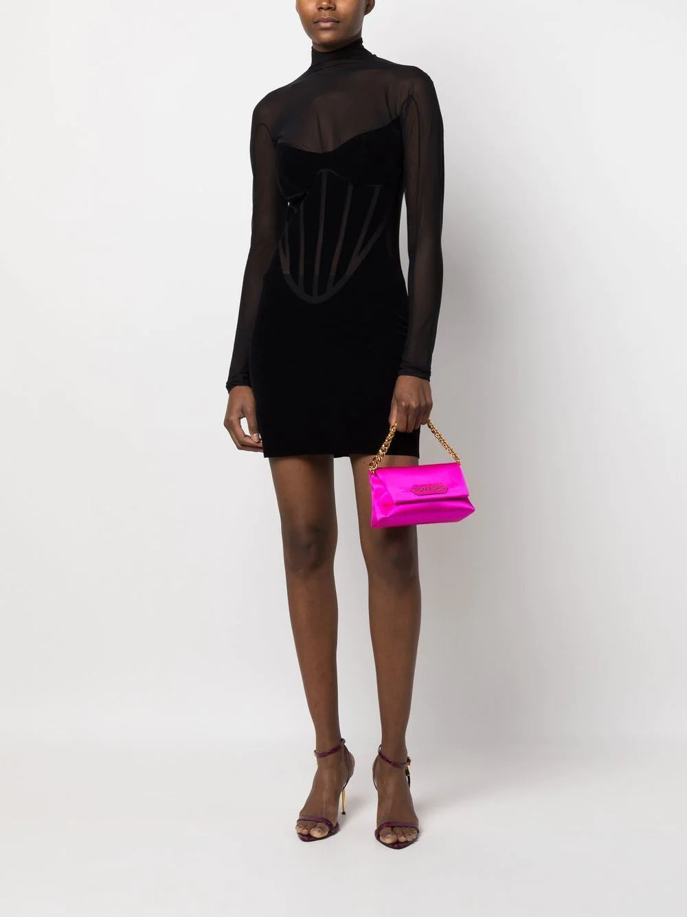 Tom Ford logo-patch chain-link clutch