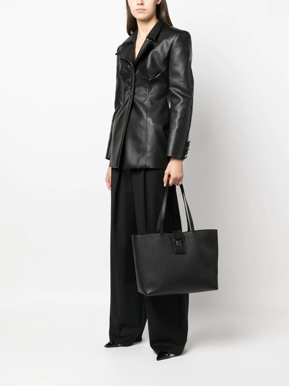Tom Ford logo plaque tote bag