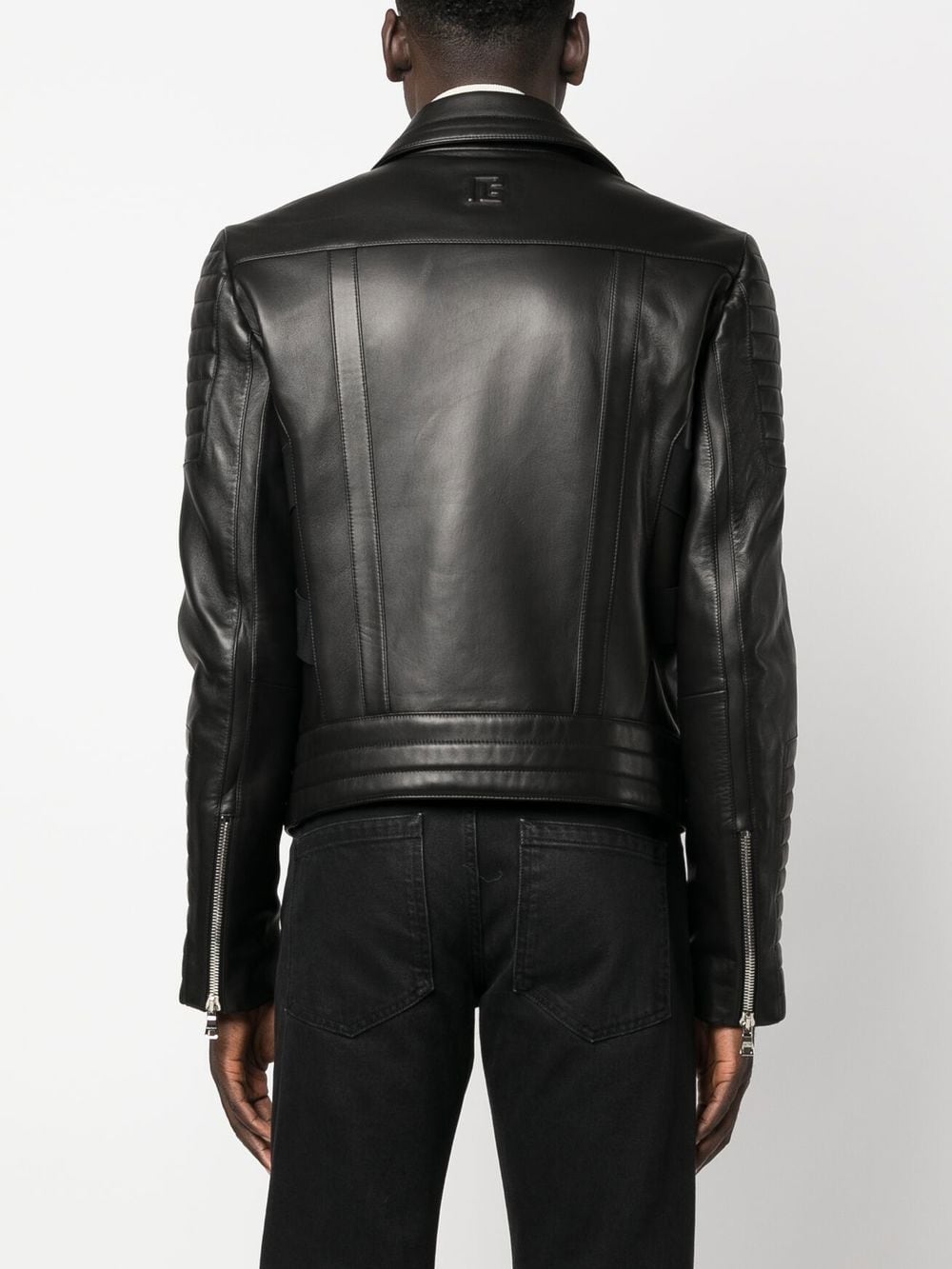 Balmain panelled biker jacket