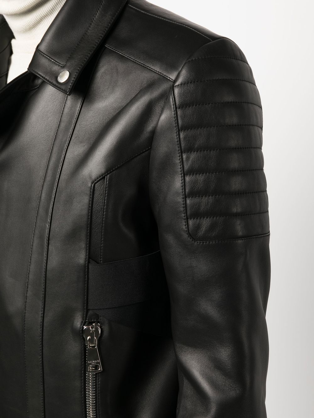 Balmain panelled biker jacket