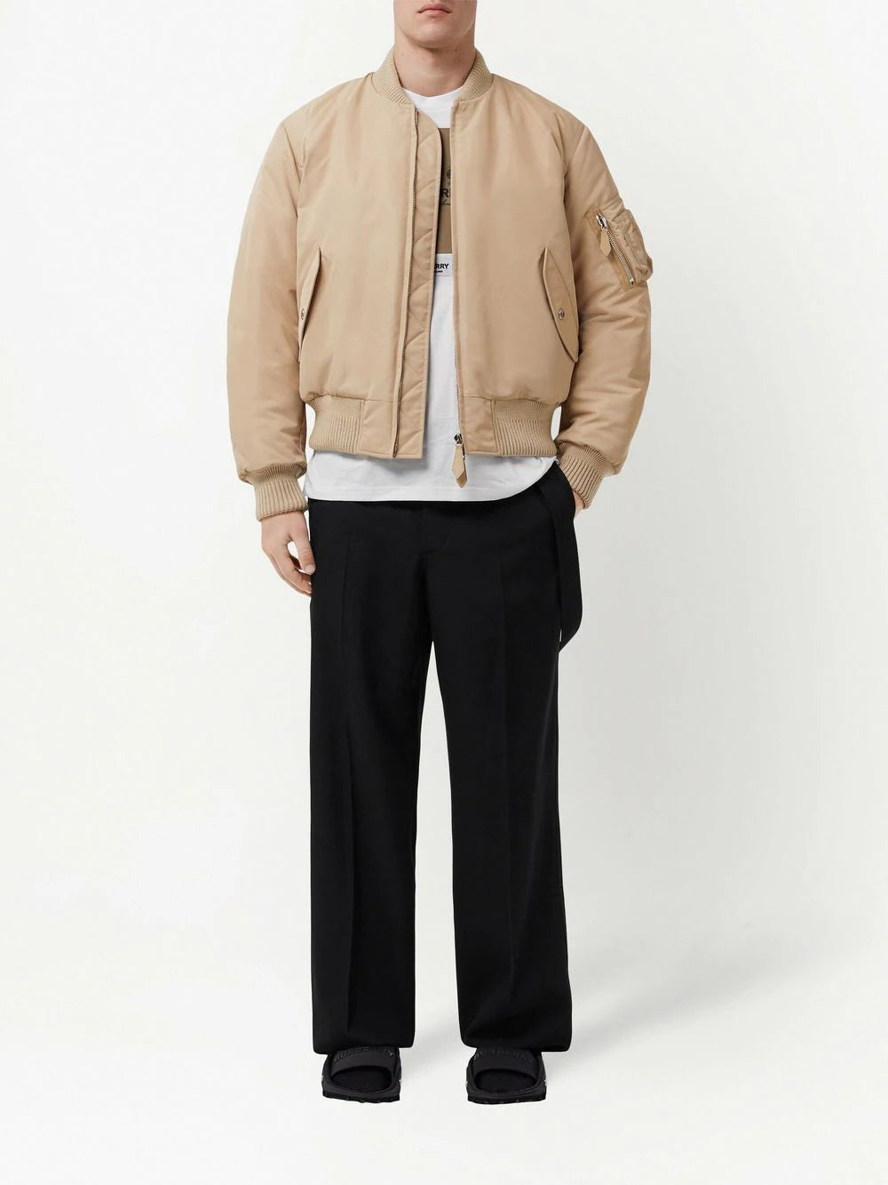 Burberry  logo-print bomber jacket