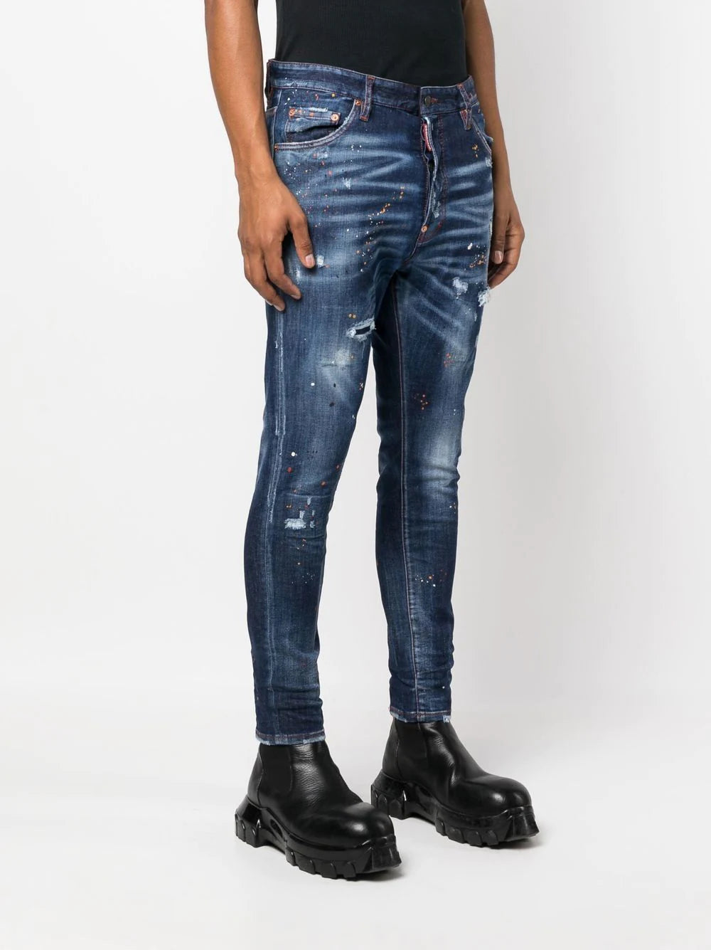 Dsquared2 distressed paint-splatter skinny jeans