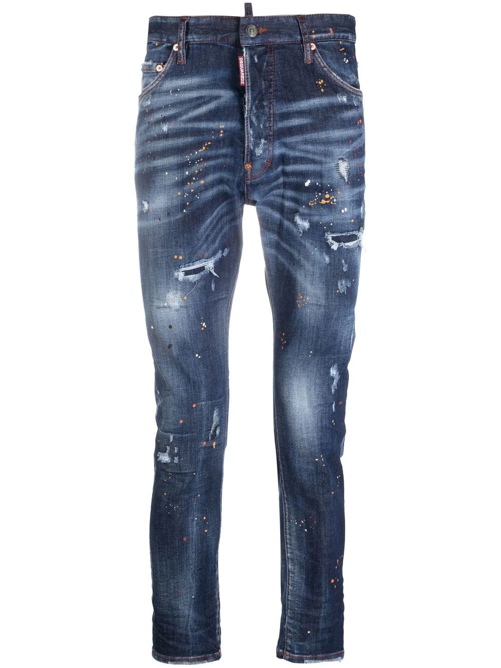 Dsquared2 distressed paint-splatter skinny jeans