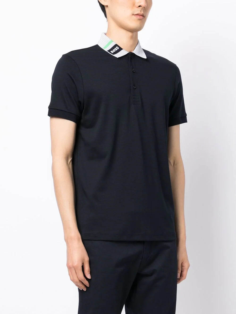 Boss contrast-collar polo shirt