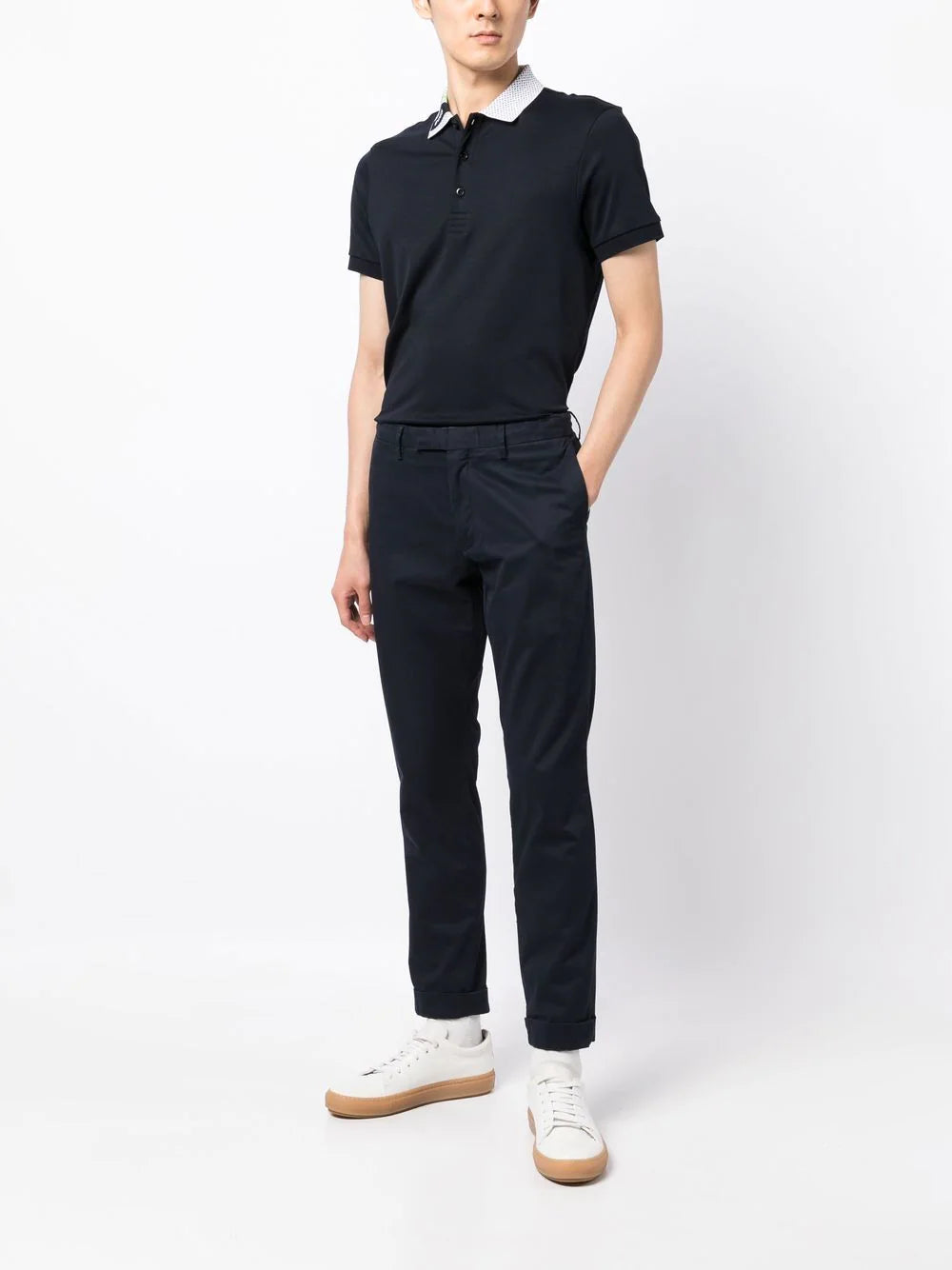 Boss contrast-collar polo shirt