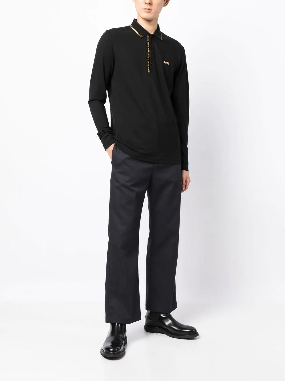Boss long-sleeve polo-shirt