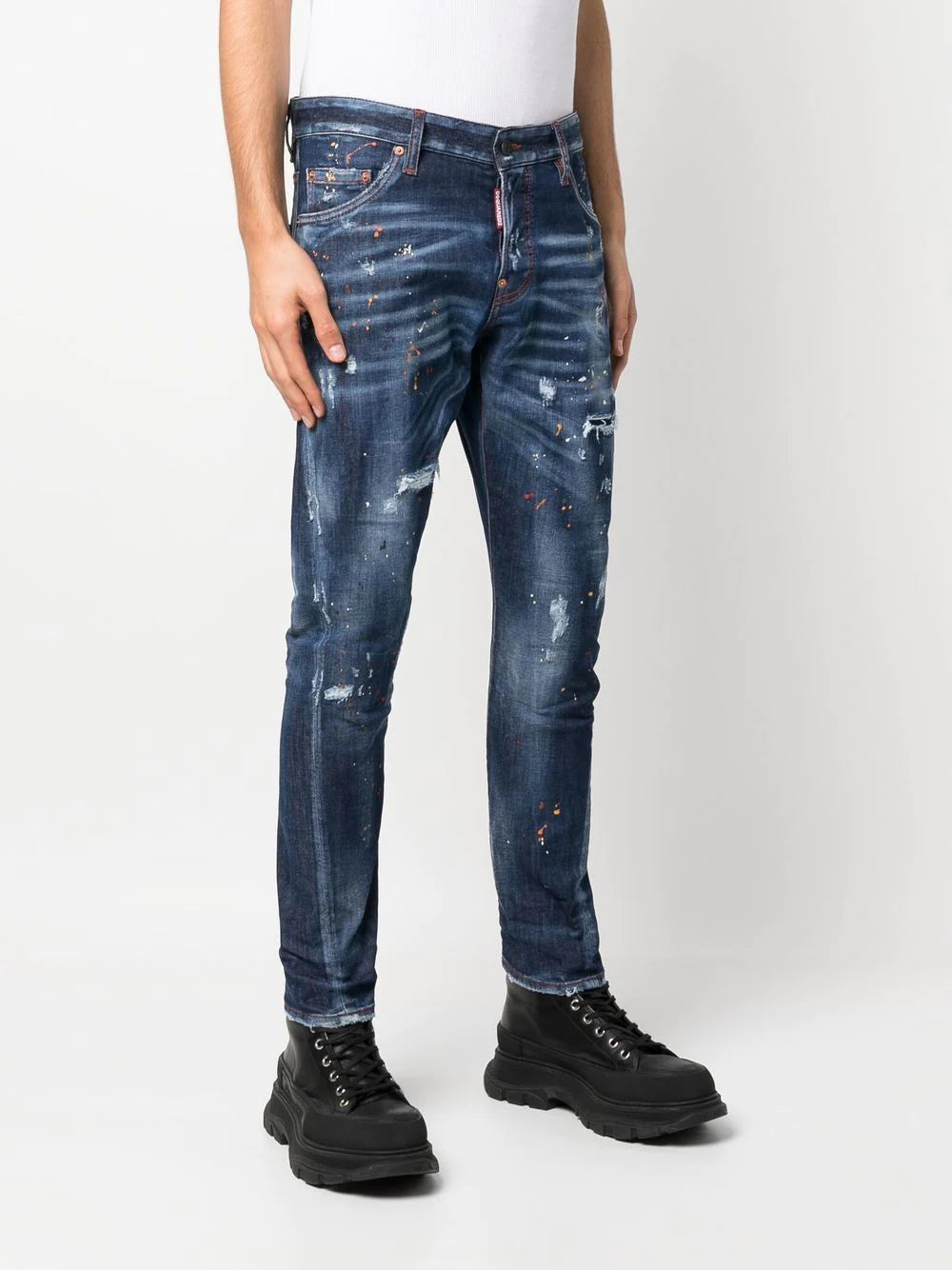Dsquared2 paint-splatter skinny jeans