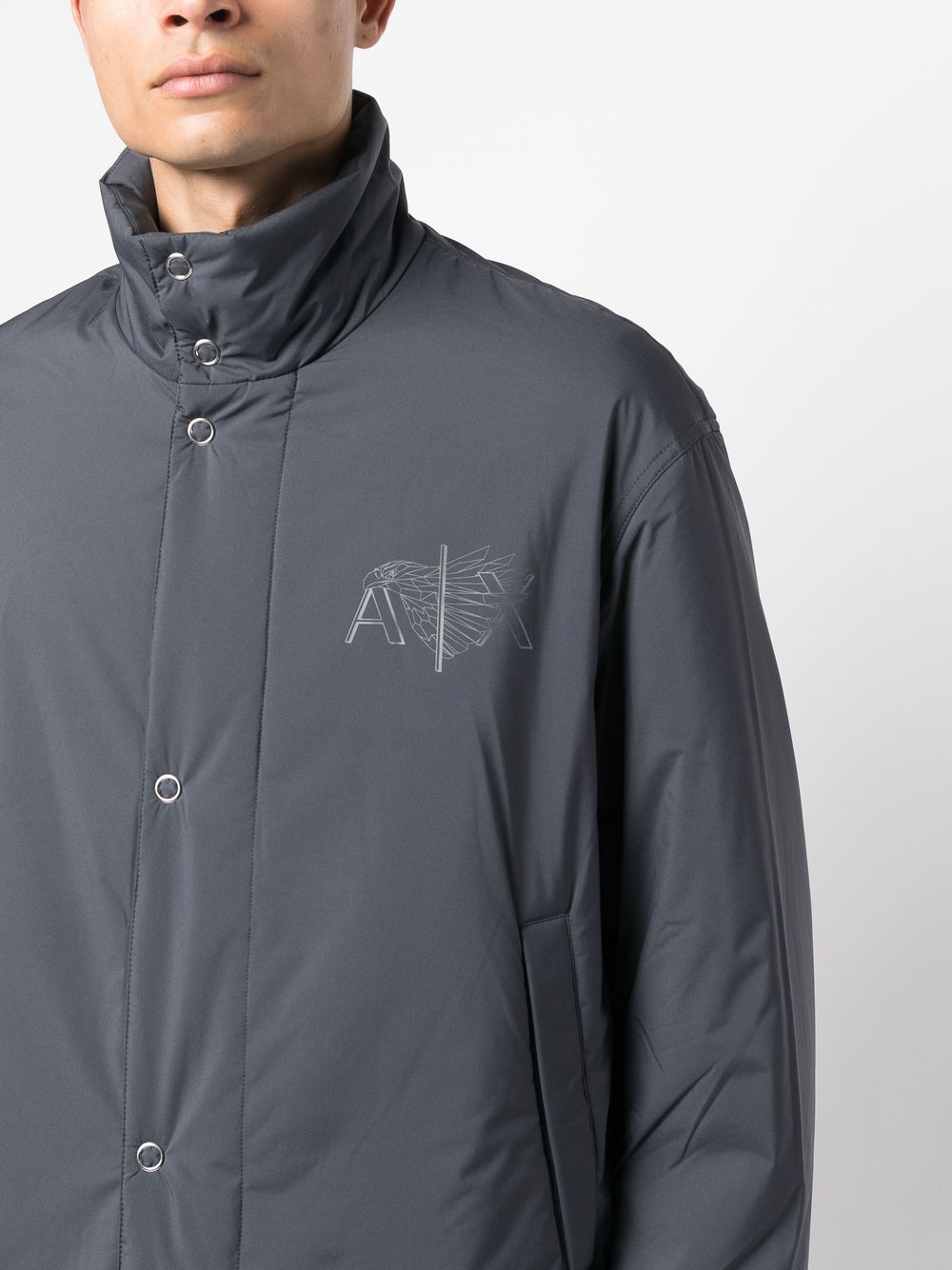 Armani Exchange logo-print padded jacket