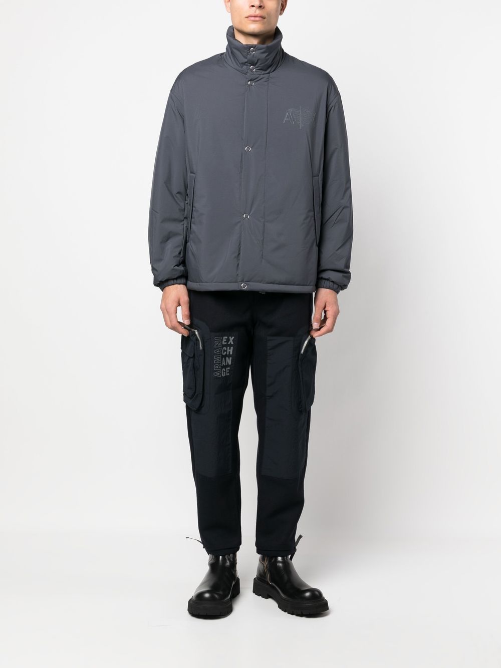 Armani Exchange logo-print padded jacket