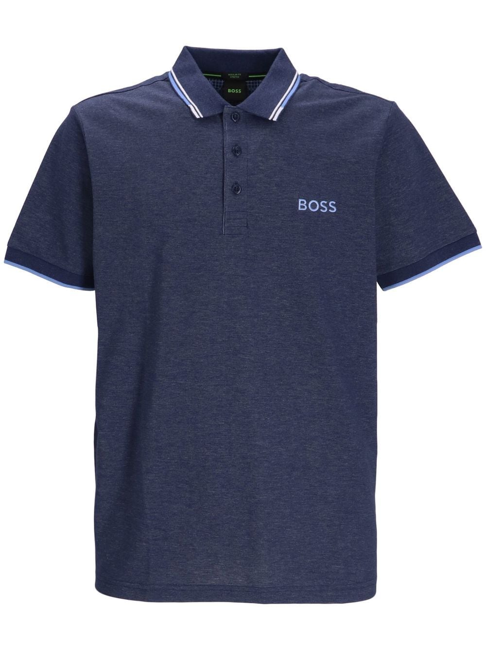 BOSS  logo-print cotton polo shirt