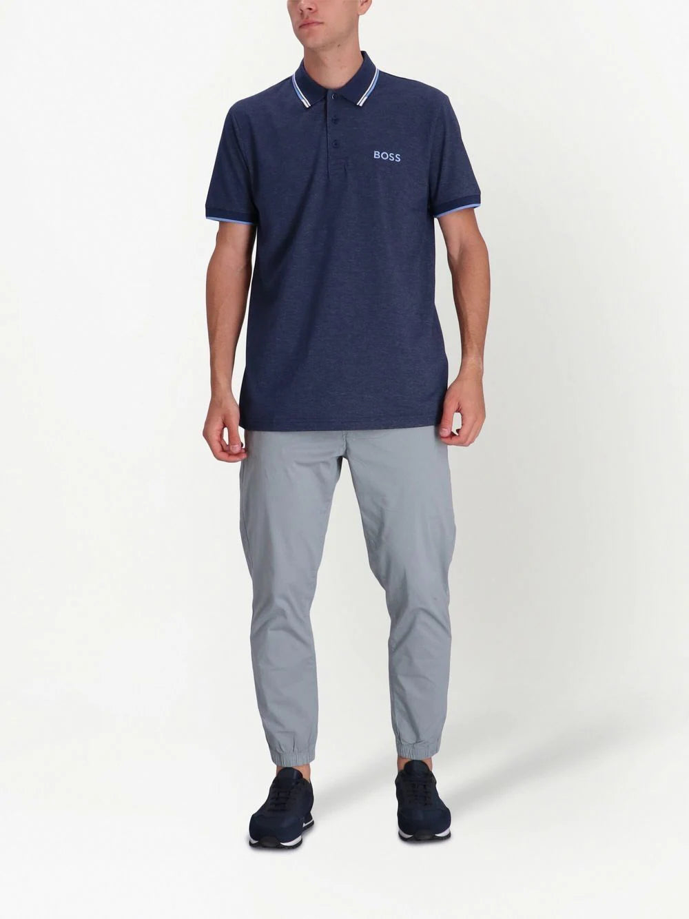 BOSS logo-print cotton polo shirt
