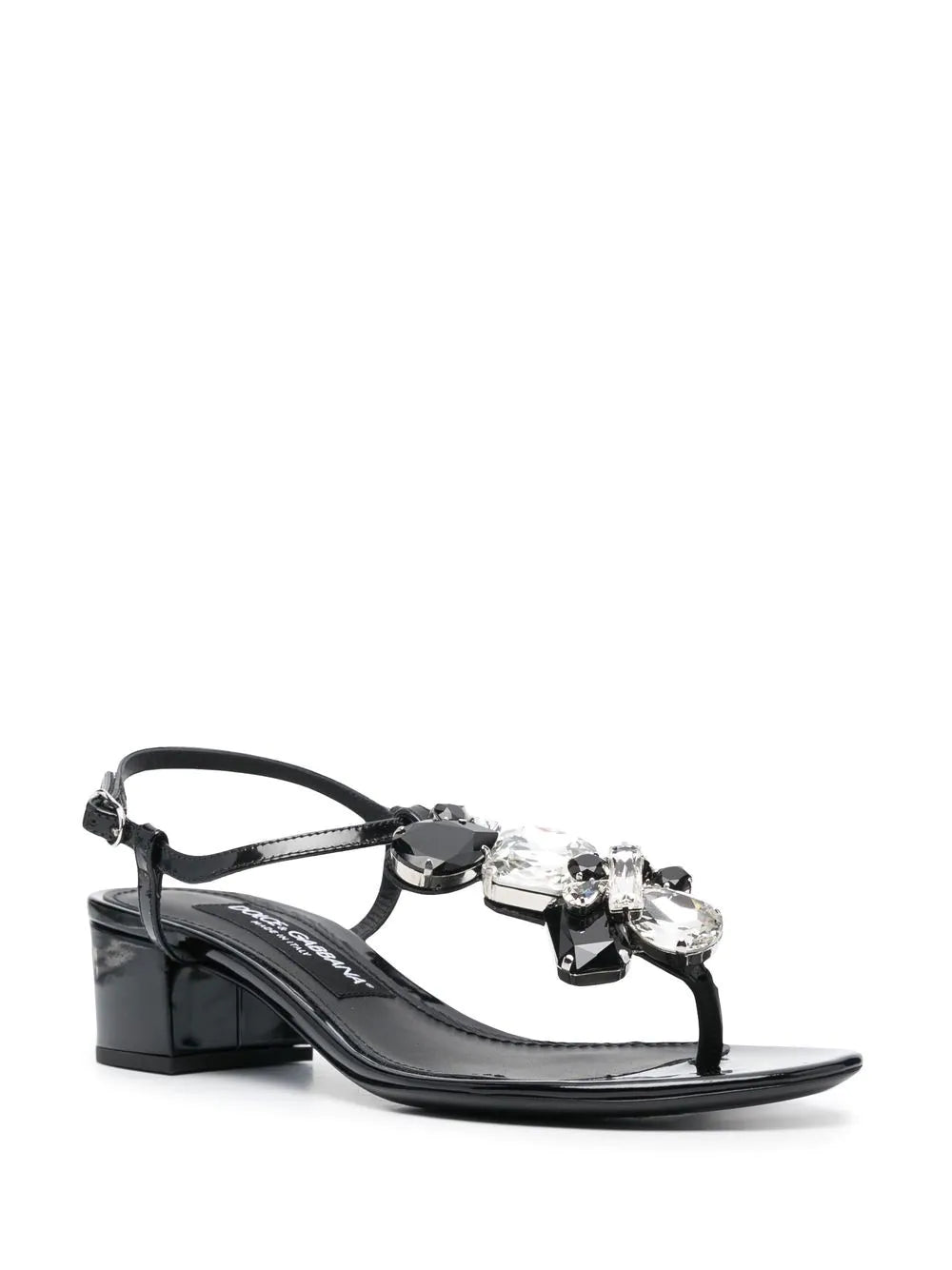 Dolce & gabbana crystal-embellished leather sandals