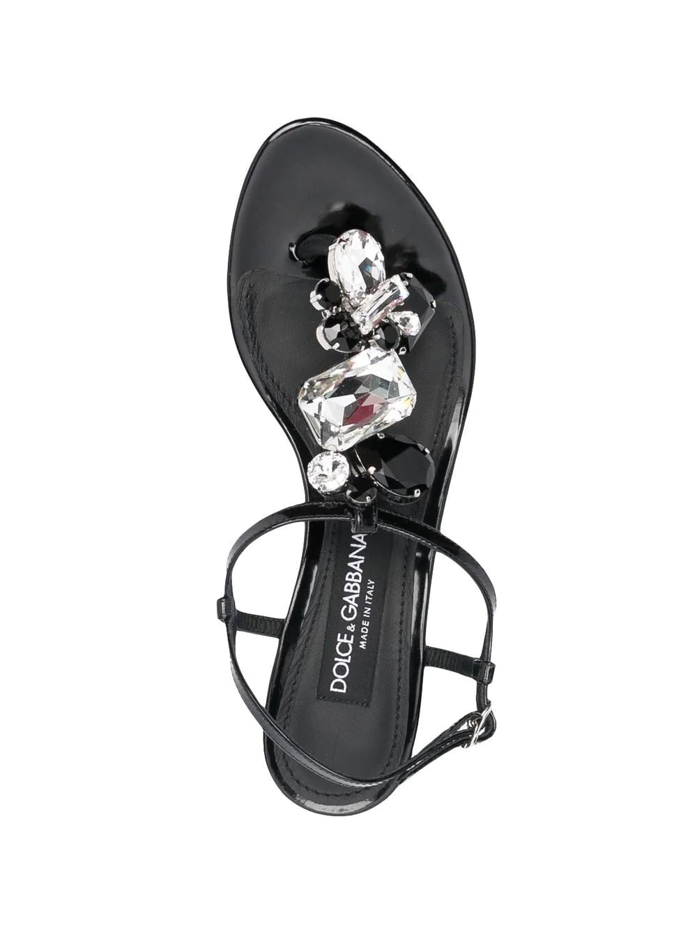 Dolce & gabbana crystal-embellished leather sandals