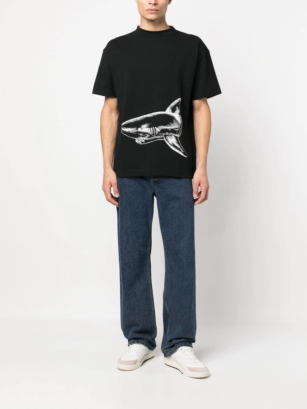 Palm Angels shark-print organic cotton T-shirt