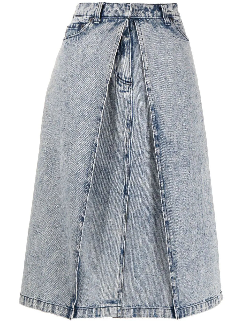 3.1 Phillip Lim  overdyed denim pleated skirt