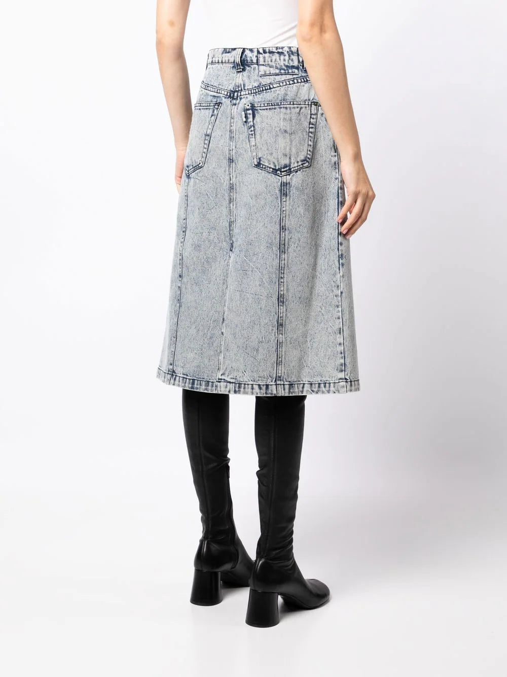 3.1 Phillip Lim  overdyed denim pleated skirt