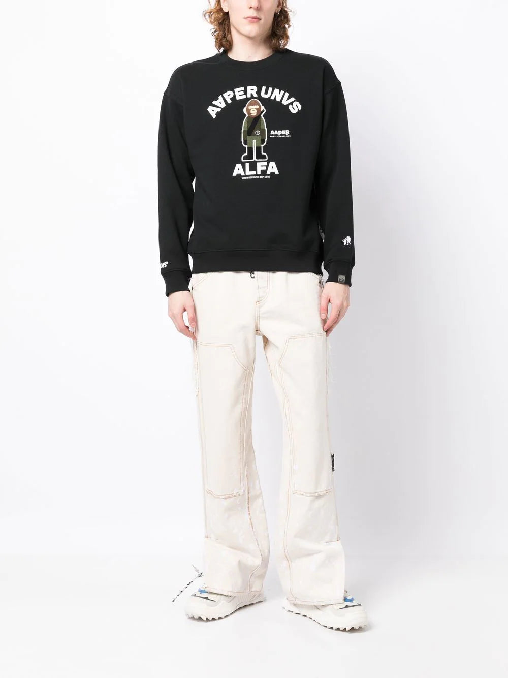 AAPE BY *A BATHING APE® logo-print long-sleeve sweatshirt