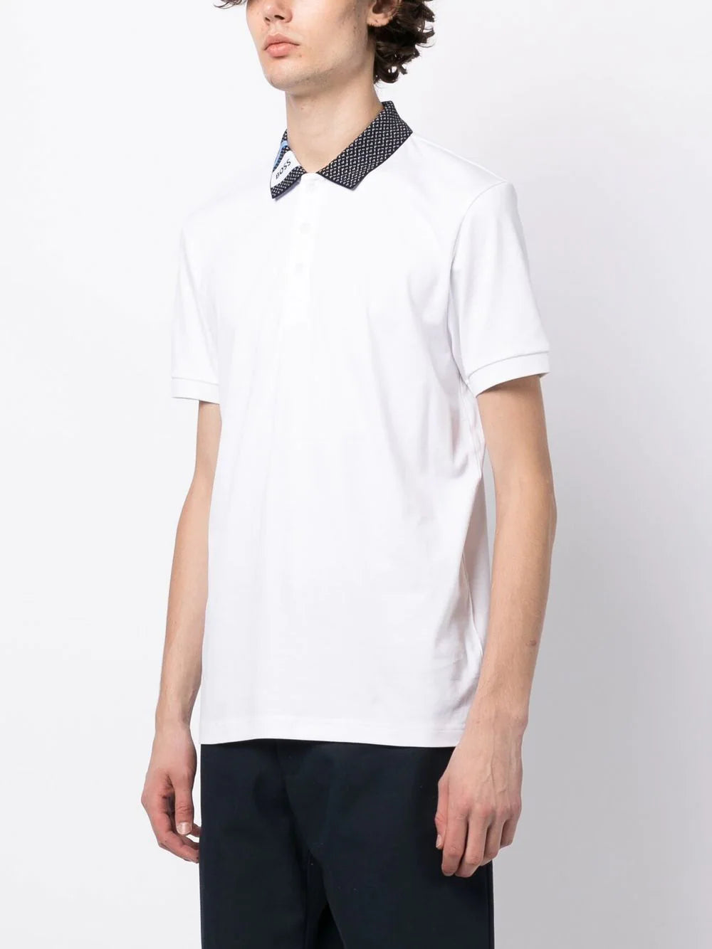 BOSS contrast-collar polo shirt