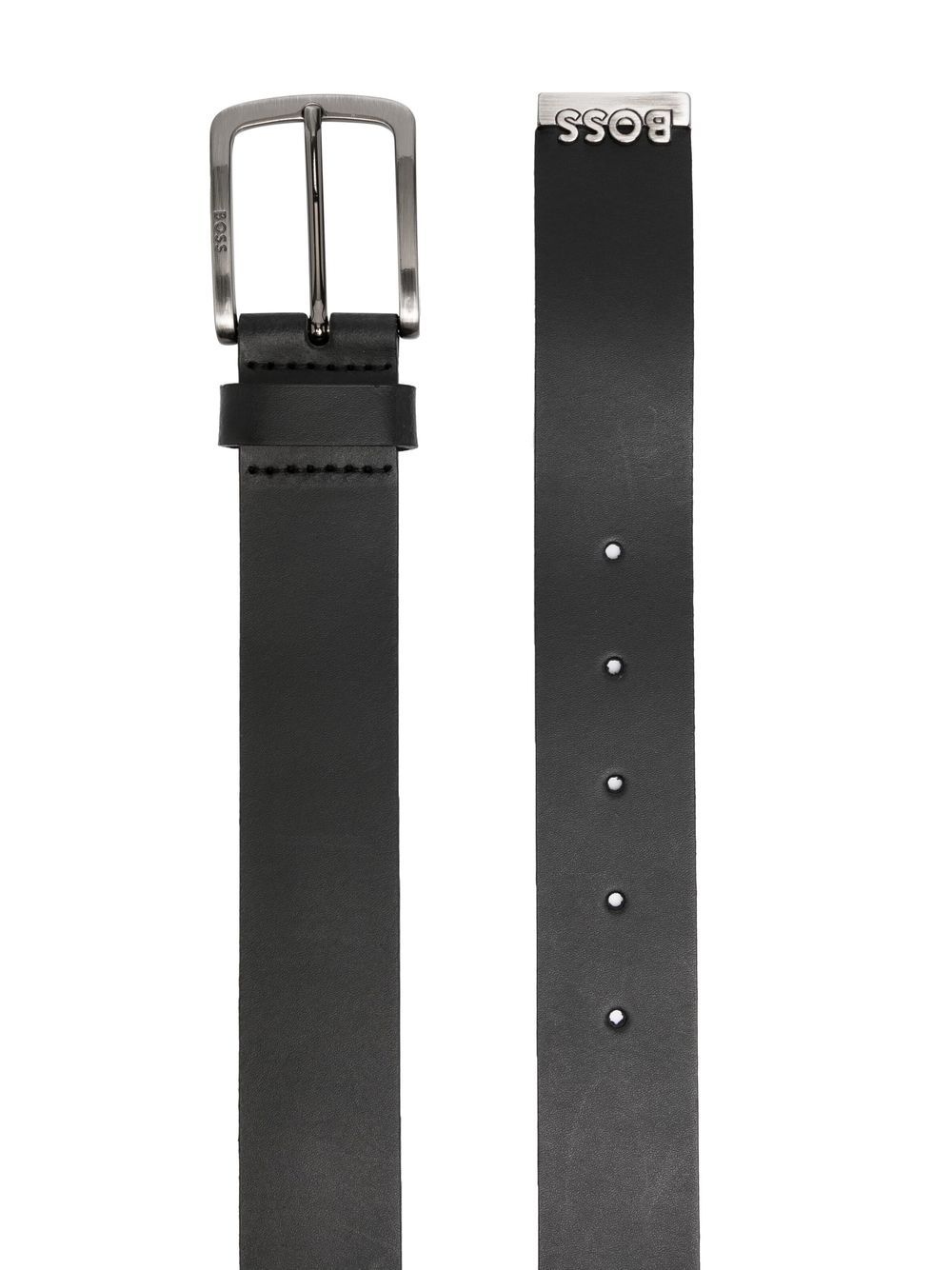 Boss logo-plaque buckle belt